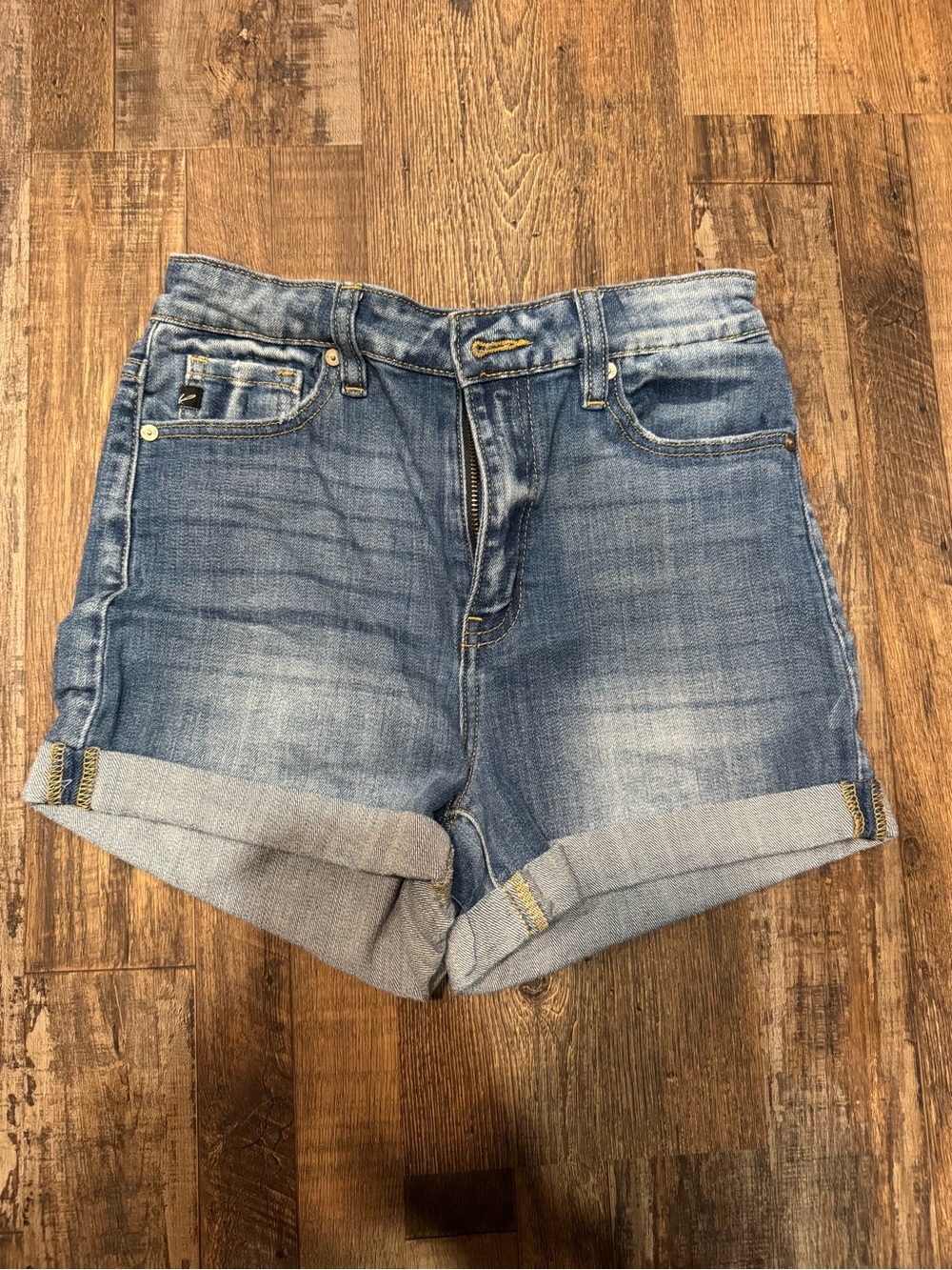 KanCan Light Blue Rolled Hem Denim Shorts